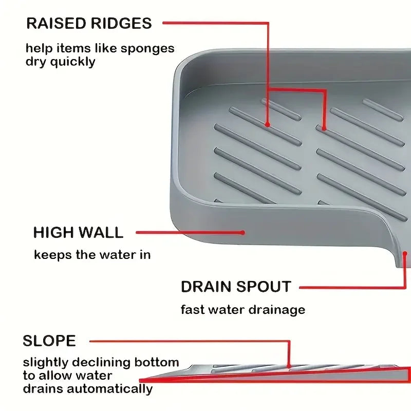 Bandeja Silicona Fregadero Escurre Agua.