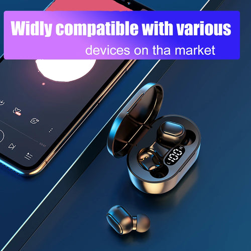 Audífonos Bluetooth E7S con estuche power banck-sonido premium.