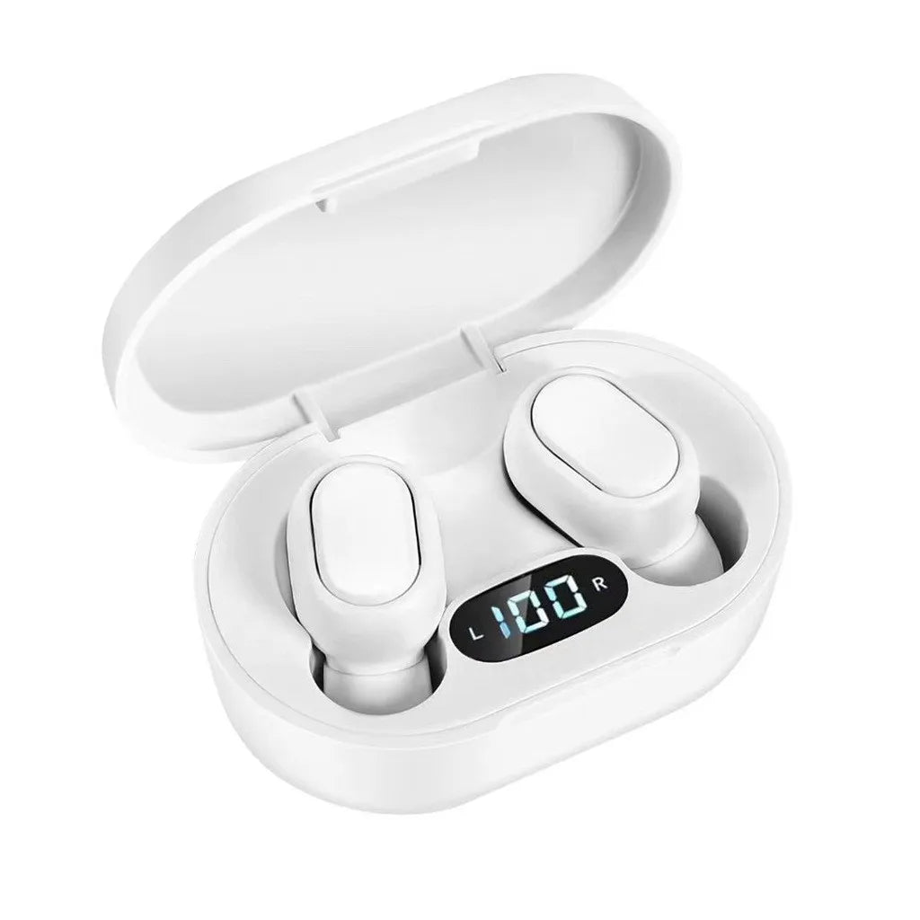Audífonos Bluetooth E7S con estuche power banck-sonido premium.